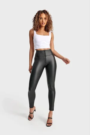 Freddy WR.UP Faux Leather High Waisted Full Length Trousers