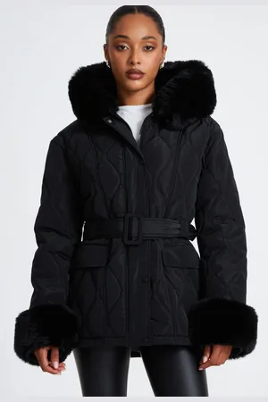 Quiz Faux Fur Trim Jacket