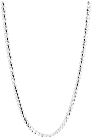 Simply Silver Sterling 925 Heart Row Necklace