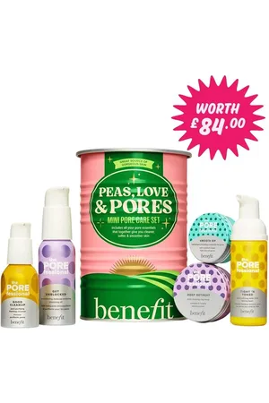 Benefit Peas, Love & Pores Skincare Cleanser, Toner, Face Mask & Moisturiser Gift Set (Worth £84)