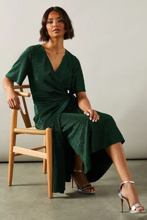 wallis Tall Occasion Glitter Jersey Tie Midi Dress