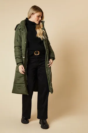 Dorothy Perkins Midi Luxe Quilted Padded Puffer Belted Coat