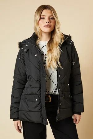 Dorothy Perkins Short Luxe Quilted Padded Puffer Belted Coat