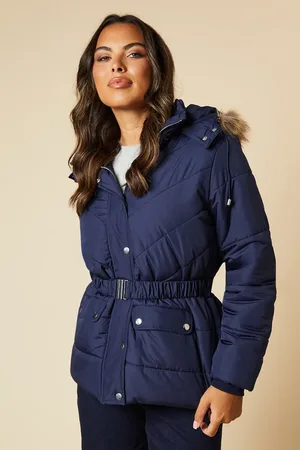 Dorothy Perkins Short Luxe Quilted Padded Puffer Belted Coat