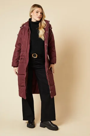 Dorothy Perkins Midi Luxe Quilted Padded Puffer Belted Coat