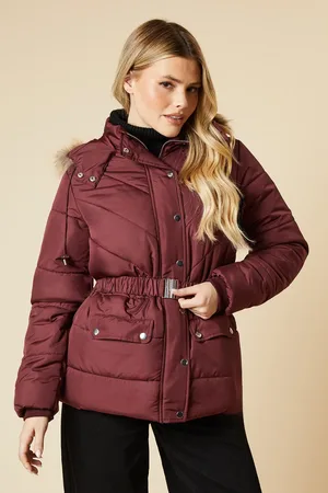 Dorothy Perkins Short Luxe Quilted Padded Puffer Belted Coat