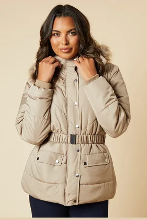 Dorothy Perkins Short Luxe Quilted Padded Puffer Belted Coat