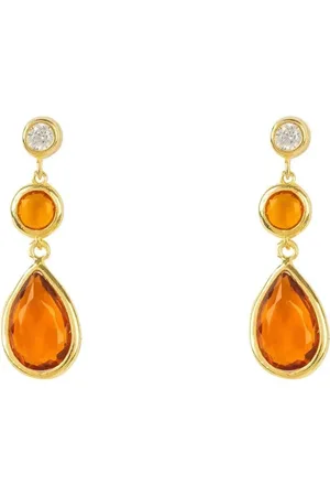 Latelita Tuscany Gemstone Drop Earring Gold Citrine
