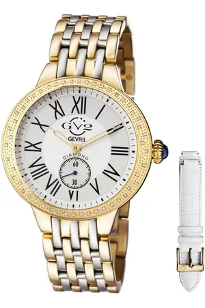GV2 by Gevril Astor White Dial Stainless Steel Swiss Quartz Watch