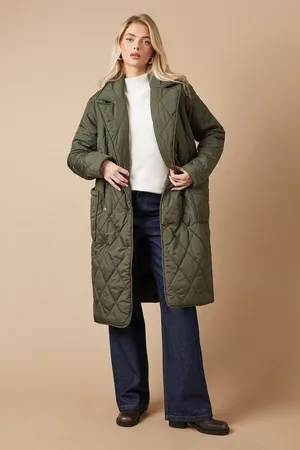 Oasis Quilted Diamond Puffer Coat