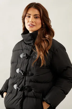 wallis Funnel Neck Tie Detail Padded Coat
