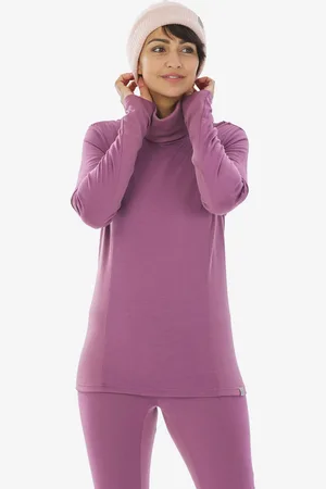 DECATHLON Breathable Ski Base Layer Merino Wool Turtleneck Top BL500