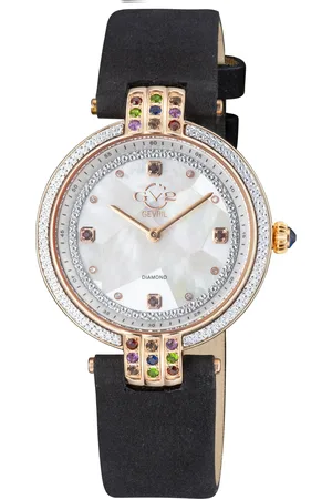 GV2 by Gevril Matera Dial Suede 12805 Diamond Swiss Quartz Watch