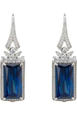 Latelita Evangeline Drop Earrings Sapphire Silver