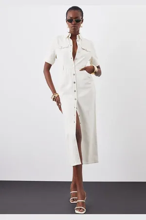 Karen Millen Denim Maxi Shirt Dress