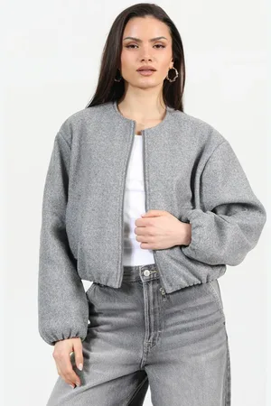 Brave Soul Oversized Cropped Bomber Style Jacket