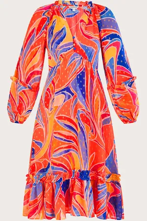 Monsoon Ariel Print Tiered Dress