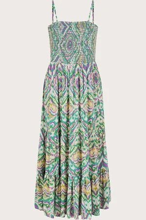 Monsoon Geometric Print Bandeau Dress