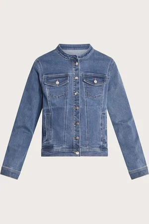 Monsoon Cassey Collarless Denim Jacket with Sustainable Cotton