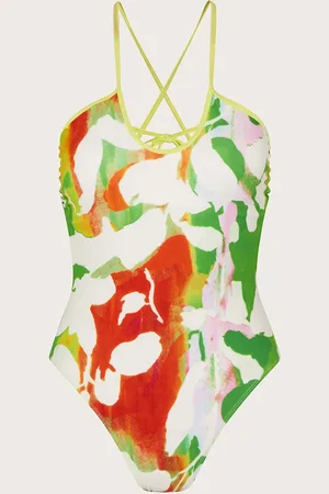 Monsoon Abstract Floral Print Swimsuit with Recycled Polyester