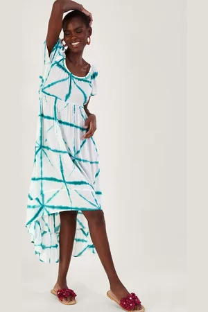 Monsoon Tie Dye Cross Print High Low Dress