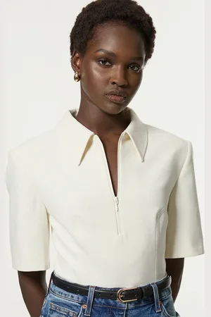 Karen Millen Compact Stretch Essential Tailored Collar Top