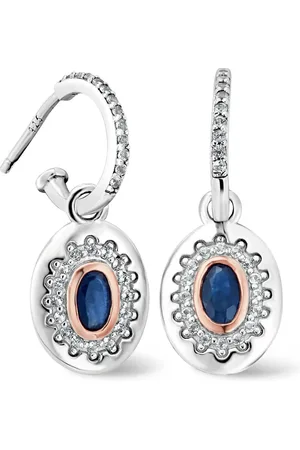 Clogau Royal Sterling Silver Diana Earrings with Sapphires & Topaz