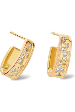 Clogau Cariad 9ct Solid Gold Sparkle Half-Hoop Earrings with Diamonds