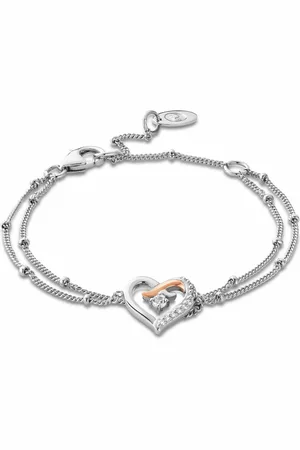 Clogau Forever Yours Sterling Silver Kiss Double-Chain Bracelet with Topaz