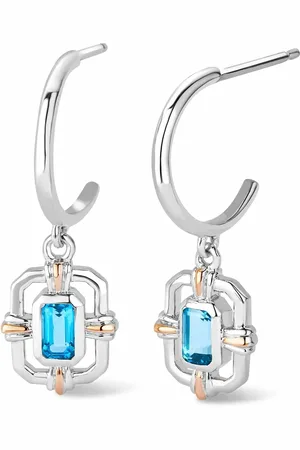 Clogau Royal Sterling Silver Gateways Drop Earrings with Swiss Blue Topaz
