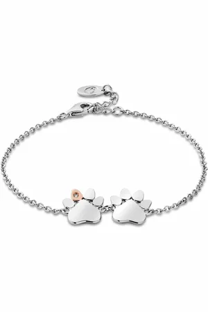 Clogau Paw Prints Sterling Silver Double-Paw Bracelet with Topaz