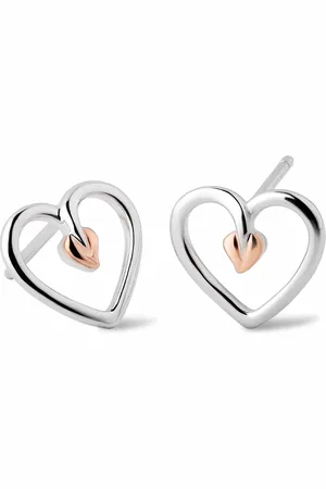 Clogau Tree of Life Sterling Silver Heart Stud Earrings
