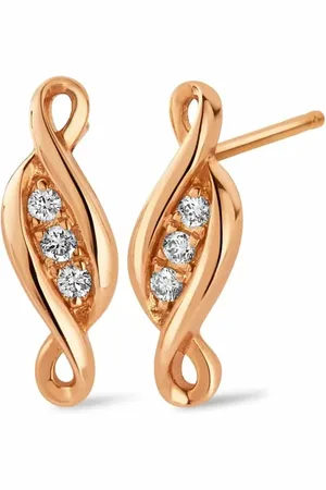 Clogau Past Present Future 18ct Solid Gold 1854 Blend Stud Earrings with Diamonds