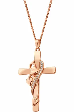Clogau Tree of Life 18ct Solid Gold 1854 Blend Vine Cross Pendant with Diamonds