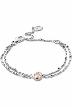 Clogau Celebration Sterling Silver Double-Chain Bracelet with Topaz