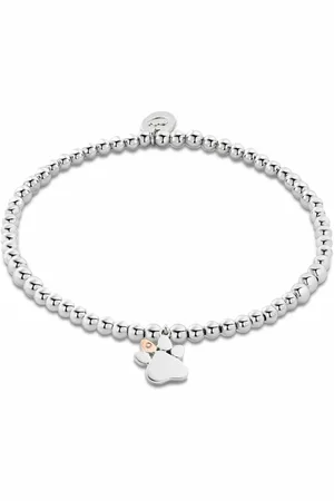 Clogau Paw Prints Sterling Silver Affinity Bracelet with Topaz