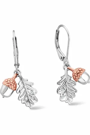 Clogau Royal Sterling Silver Oak Leaf Earrings with Topaz