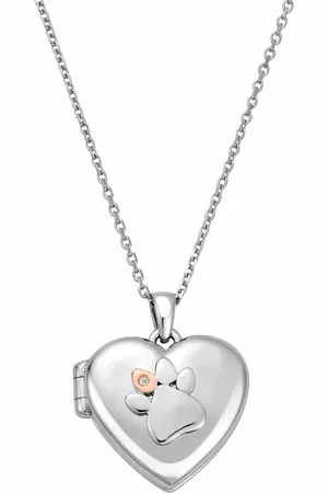 Clogau Paw Prints Sterling Silver Locket with Topaz