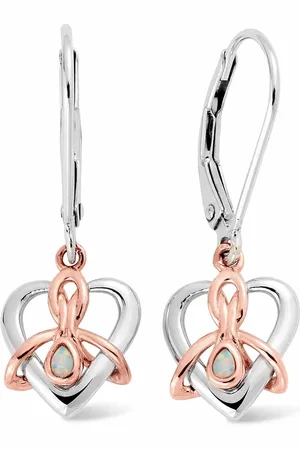 Clogau Forever Yours Sterling Silver Dwynwen Drop Earrings with Opals