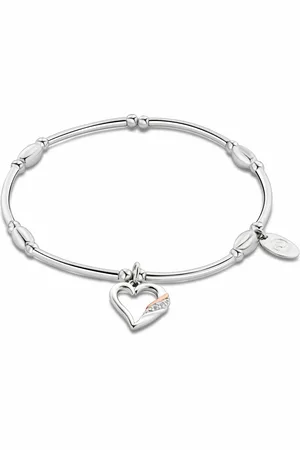 Clogau Past Present Future Sterling Silver Heart Affinity Bracelet with Topaz