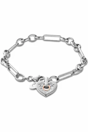Clogau Cariad Sterling Silver Sparkle Figaro Bracelet with Topaz