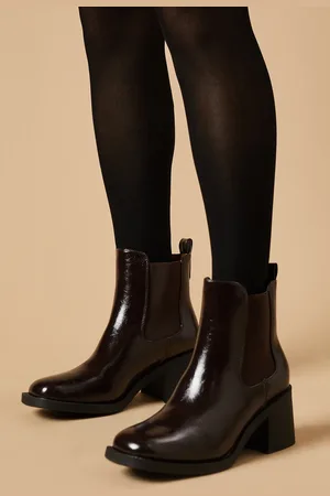 Oasis Eva High Shine Chunky Heel Chelsea Ankle Boot