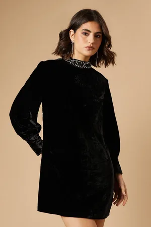 Oasis Occasion Velvet Embellished Dobby Swing Dress