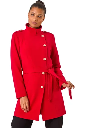 Funnel Neck Buttoned Coat