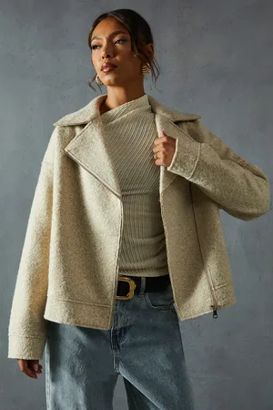 MissPap Wool Look Biker Jacket
