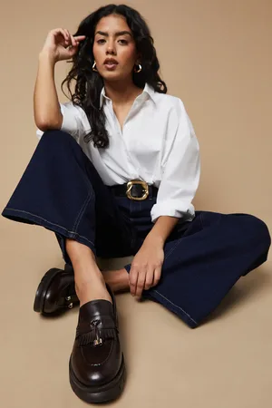 Oasis Brooke Leather Tassel Detail Chunky Loafers