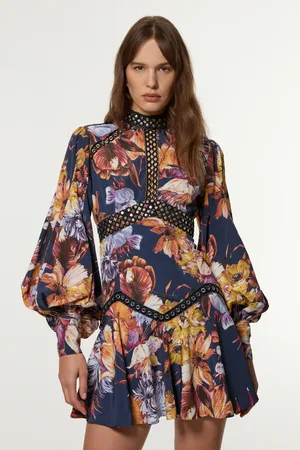 Karen Millen Studded Lace Woven Mini Dress