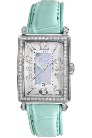 Gevril Avenue of Americas Mini MOP Dial Leather Swiss Quartz Watch