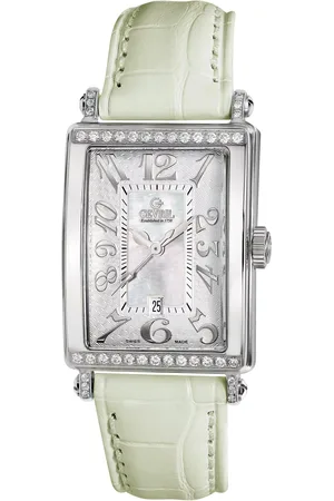 Gevril Avenue of Americas Mini MOP Dial Leather Swiss Quartz Watch