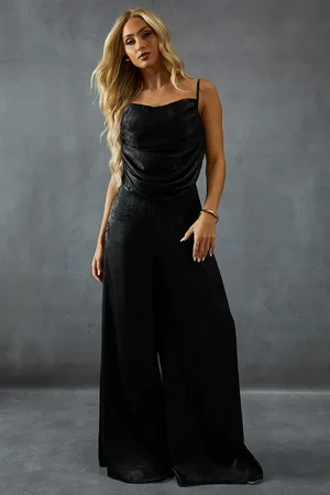 MissPap Lame Draped Bust Top & Wide Leg Trouser Co-ord